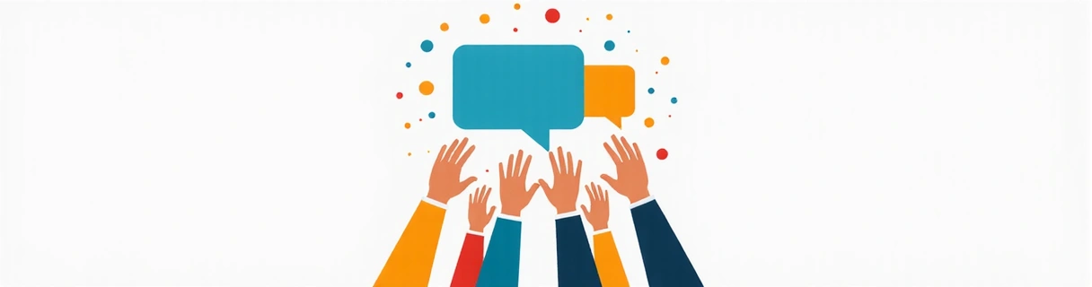 Stylized communication bubble representing customer service and connection