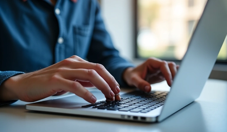 Person responsibly managing an online account, illustrating eligibility and account responsibility